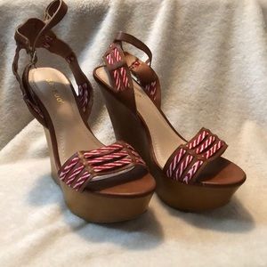 Charlotte Russe wedges with red and white accent